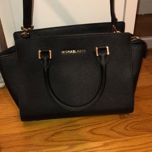 Black SELMA Leather Satchel Bag